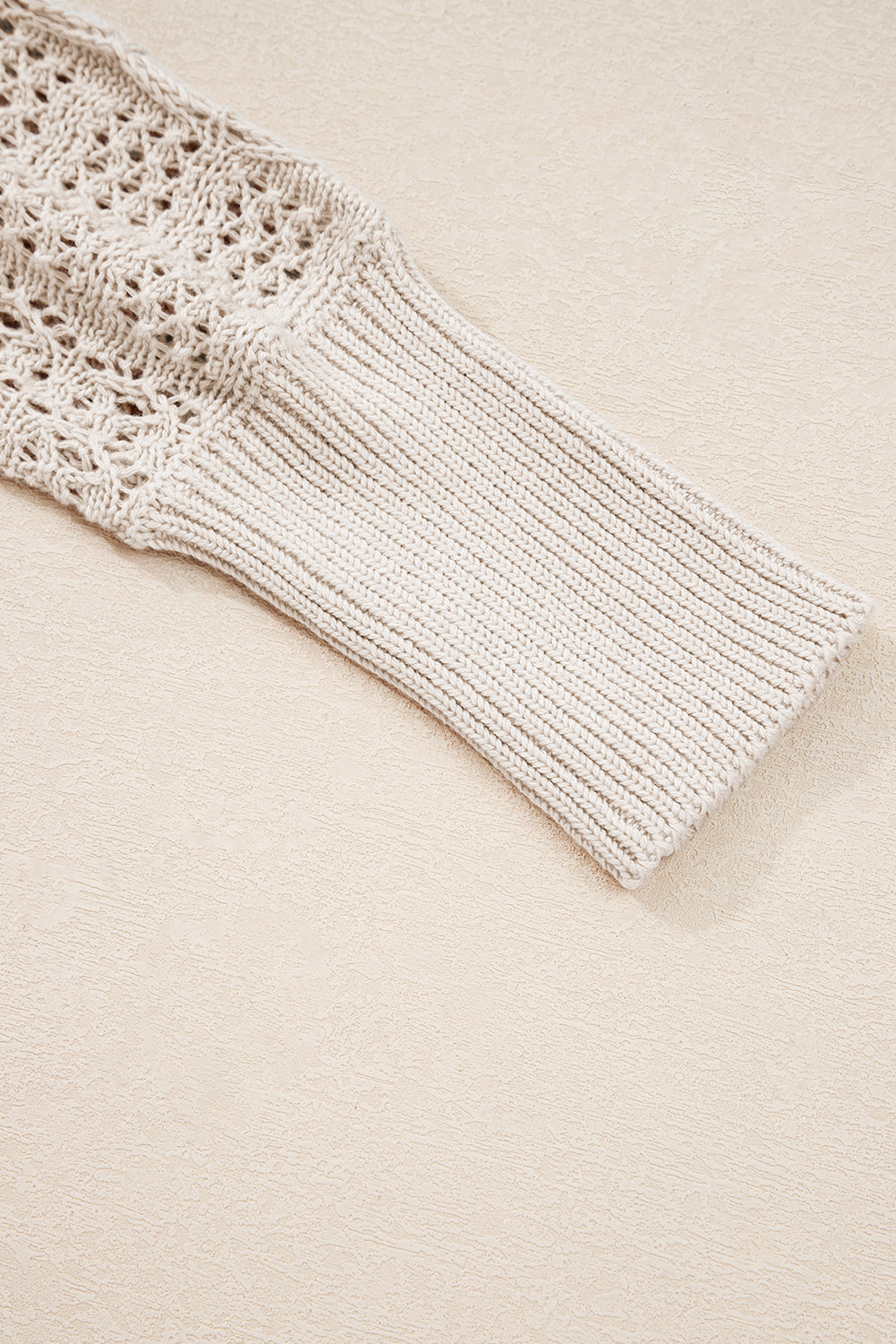 Lapis Mix Pattern Hollow Knit Open Front Cardigan