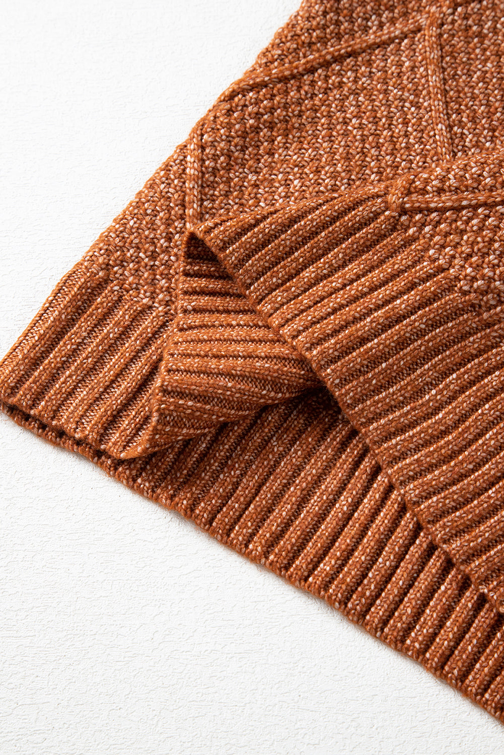 Coffee Twist Cable Knit Drop Shoulder Loose Fit Sweater Dress Shewin