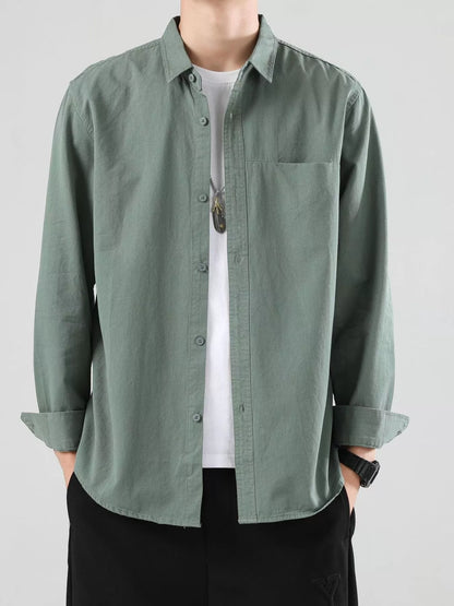 Men's Full Size Button-Up Casual Shirt Plus Size - FamilyClothes