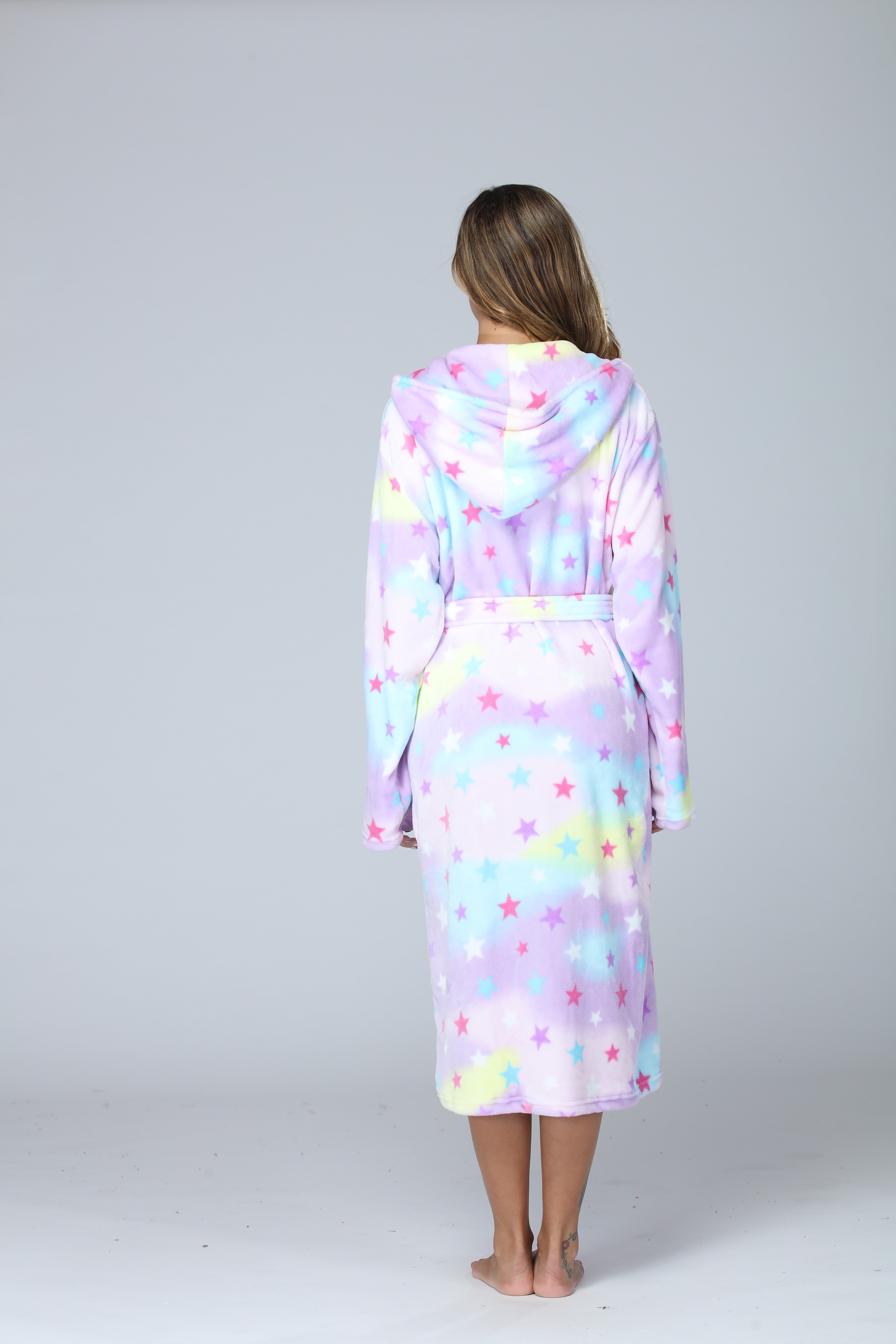 RONGTAI Ladies Long Fleece Bathrobe