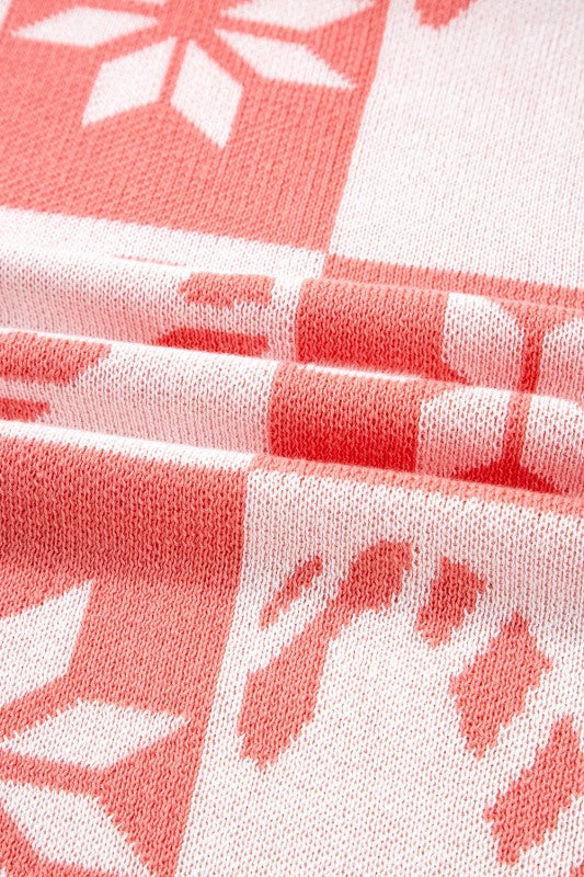 Christmas Candycane Snowflake Checker Sweater - FamilyClothes