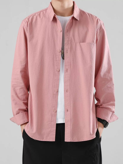 Men's Full Size Button-Up Casual Shirt Plus Size - FamilyClothes