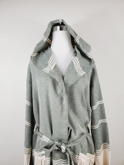 Unisex Beach Spa Robe with Pockets - Dark Color - FamilyClothes