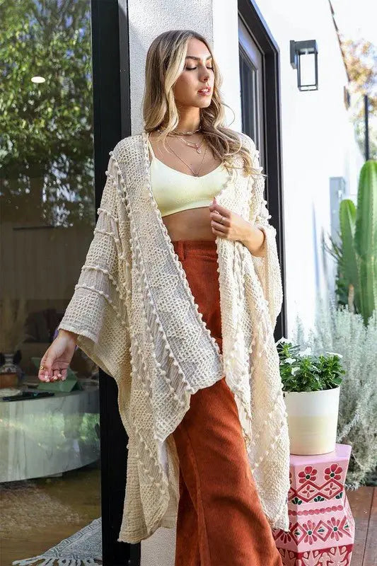 Embroidered Zig Zag Soft Kimono - FamilyClothes