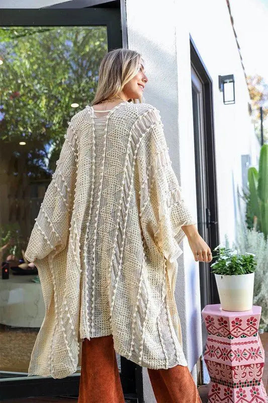 Embroidered Zig Zag Soft Kimono - FamilyClothes