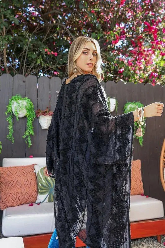 Embroidered Zig Zag Soft Kimono - FamilyClothes