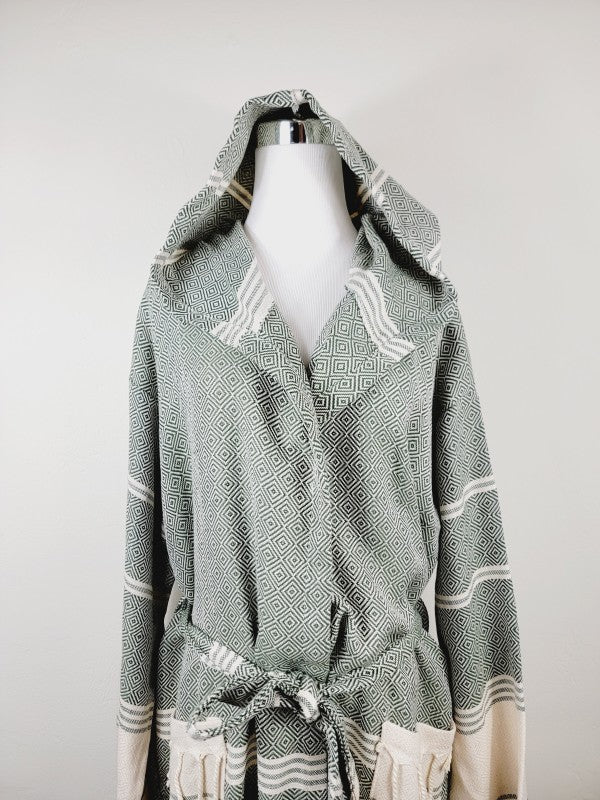 Unisex Beach Spa Robe with Pockets - Dark Color - FamilyClothes