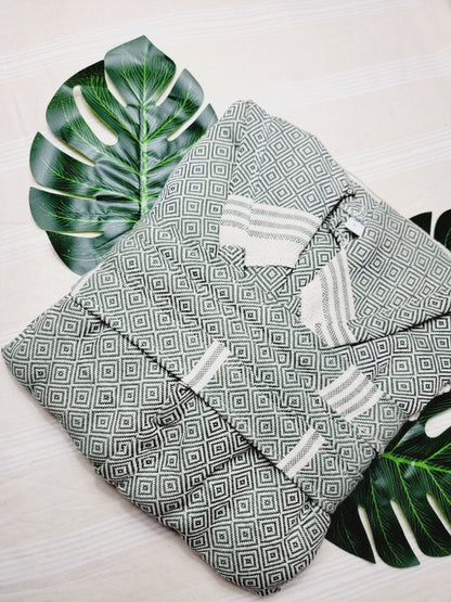 Unisex Beach Spa Robe with Pockets - Dark Color - FamilyClothes