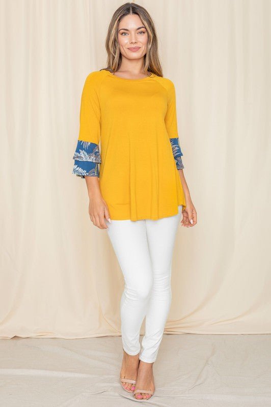 Floral Double Ruffle Tunic - FamilyClothes