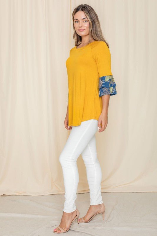 Floral Double Ruffle Tunic - FamilyClothes