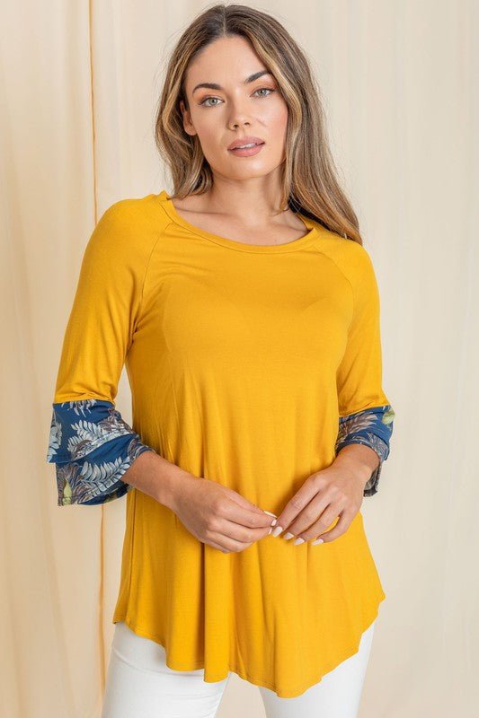 Floral Double Ruffle Tunic - FamilyClothes