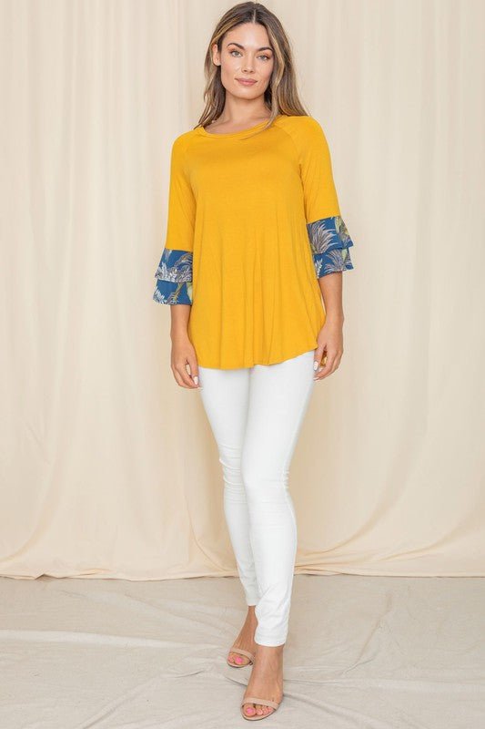 Floral Double Ruffle Tunic - FamilyClothes
