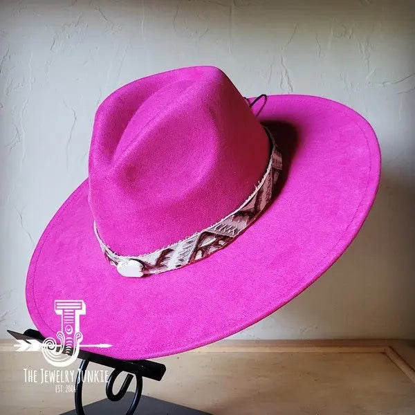 Gold Aztec Turq Slab Leather Band Choice Hat - FamilyClothes