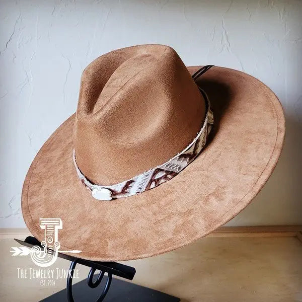 Gold Aztec Turq Slab Leather Band Choice Hat - FamilyClothes