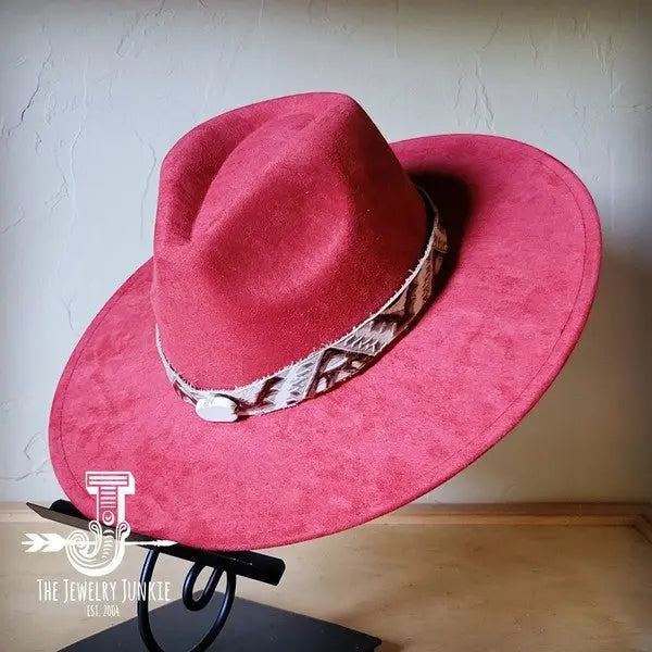 Gold Aztec Turq Slab Leather Band Choice Hat - FamilyClothes