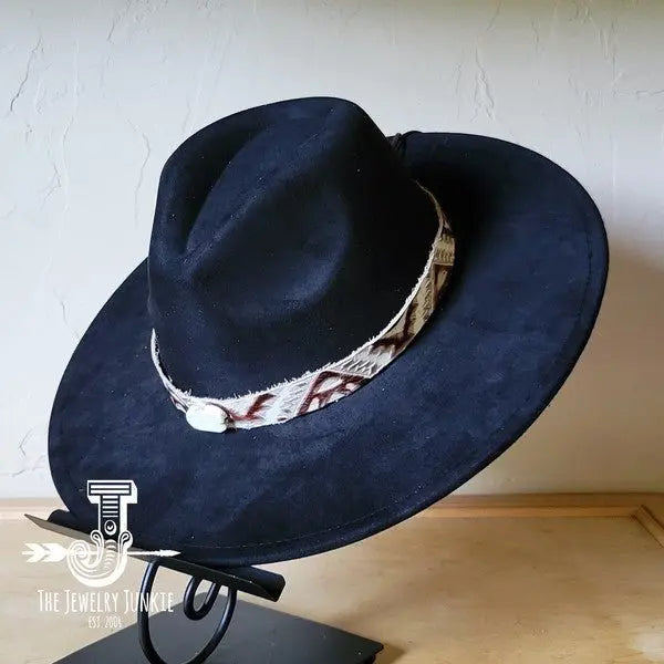 Gold Aztec Turq Slab Leather Band Choice Hat - FamilyClothes