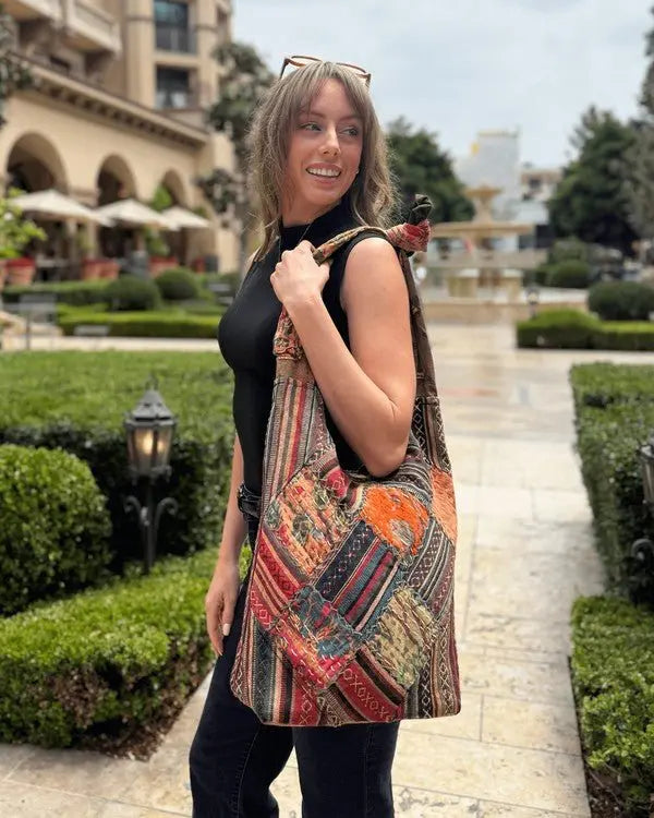 Kathmandu Collection Quilted Patchwork Hobo Bag - FamilyClothes