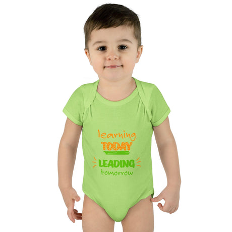 Learning Today Leading Tomorrow Baby Bodysuit, Cute Infant Onesie, Eco - Friendly Baby Clothes, Green Theme Outfit, Baby Shower Gift - FamilyClothes