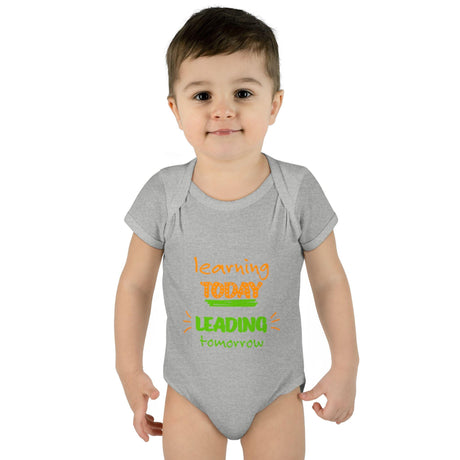 Learning Today Leading Tomorrow Baby Bodysuit, Cute Infant Onesie, Eco - Friendly Baby Clothes, Green Theme Outfit, Baby Shower Gift - FamilyClothes