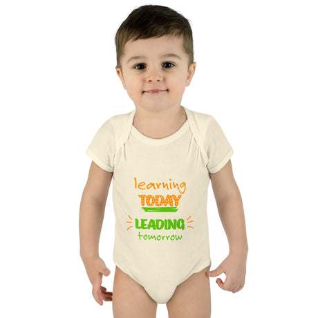 Learning Today Leading Tomorrow Baby Bodysuit, Cute Infant Onesie, Eco - Friendly Baby Clothes, Green Theme Outfit, Baby Shower Gift - FamilyClothes