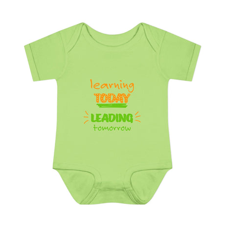 Learning Today Leading Tomorrow Baby Bodysuit, Cute Infant Onesie, Eco - Friendly Baby Clothes, Green Theme Outfit, Baby Shower Gift - FamilyClothes