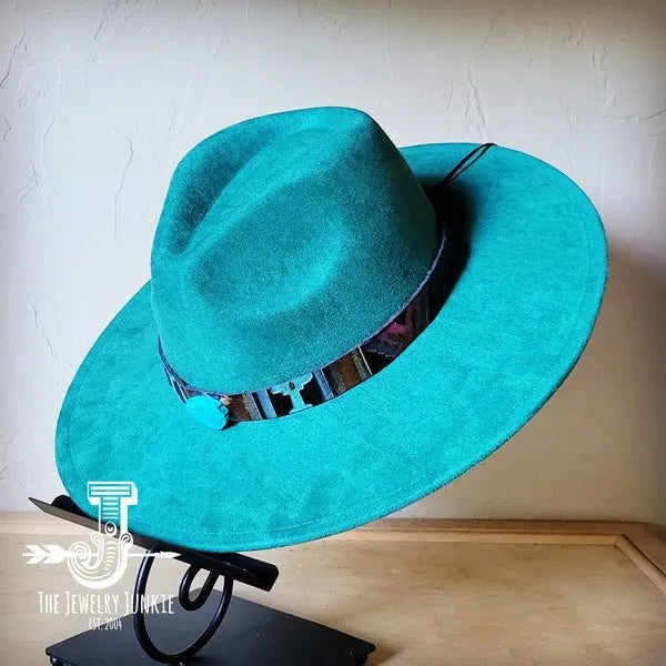 Magenta Navajo Turq Slab Leather Band Choice Hat - FamilyClothes