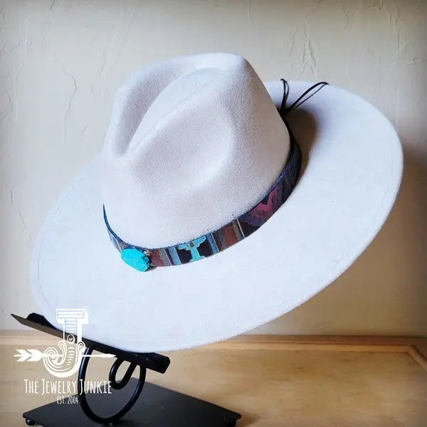 Magenta Navajo Turq Slab Leather Band Choice Hat - FamilyClothes