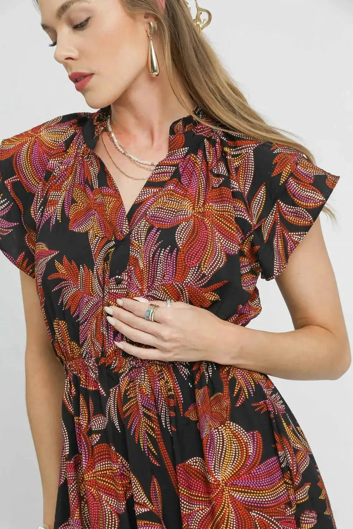 Mix Ruffle Sleeve