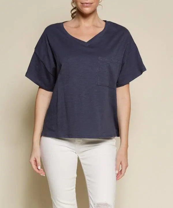 POCKET OVERSIZE V NECK - FamilyClothes