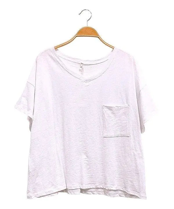 POCKET OVERSIZE V NECK - FamilyClothes