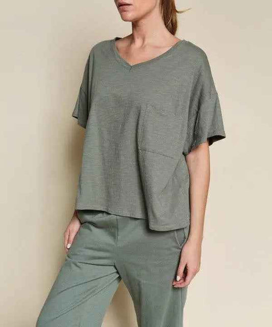 POCKET OVERSIZE V NECK - FamilyClothes