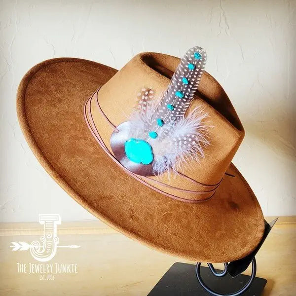TurquAccent GuineaFeather Hatband/Choice of Hat - FamilyClothes