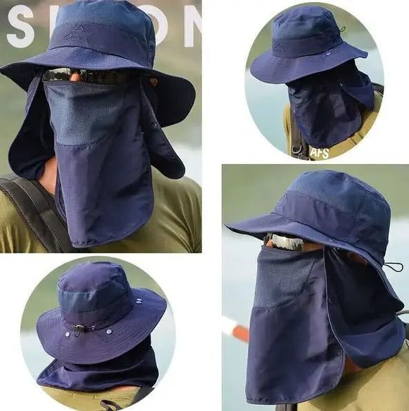 Wide Brim Sun Hat UV Protection Bucket Cap For Hiking Camping Fishing Safari Men - FamilyClothes