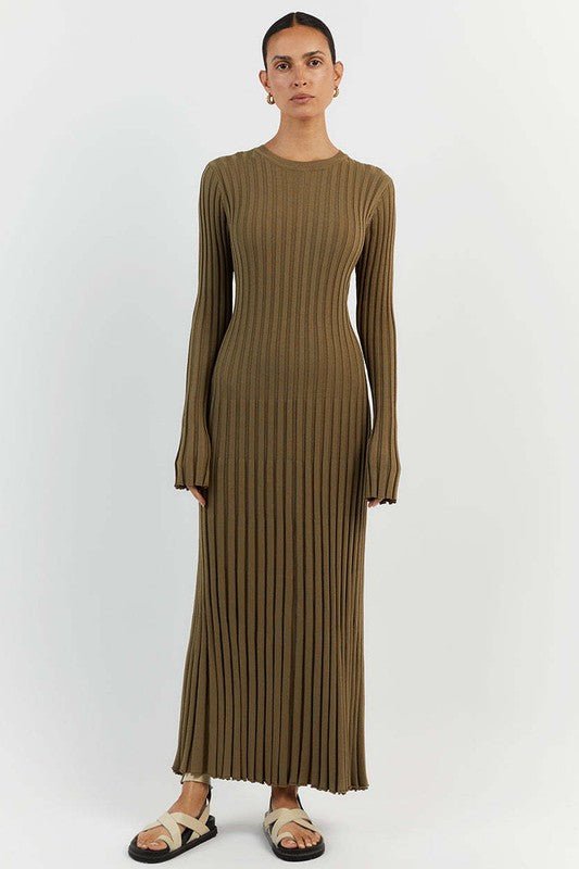 WOMEN FASHION KNITWEAR LONG MAXI DRESS - FamilyClothes