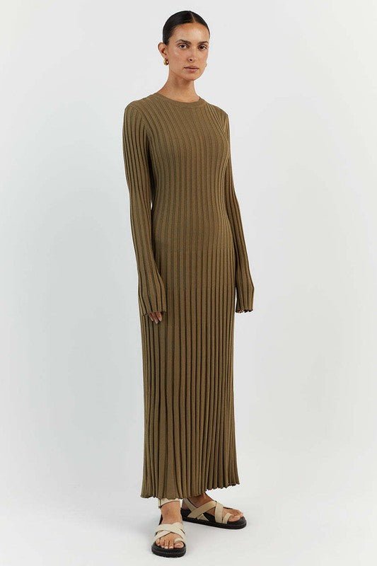 WOMEN FASHION KNITWEAR LONG MAXI DRESS - FamilyClothes