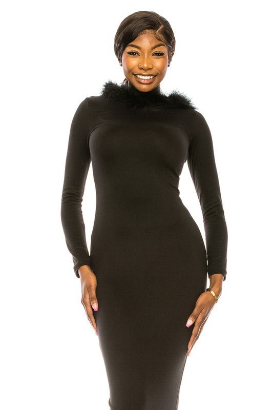 women's long dress with hoodie - FamilyClothes