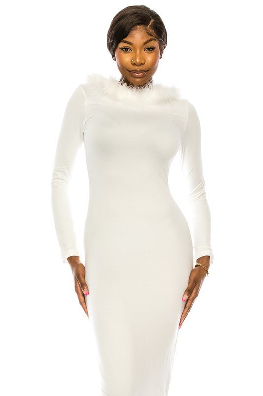 women's long dress with hoodie - FamilyClothes